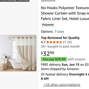 Hotel style shower curtain 72” wide X 87” long.  New w/o tags